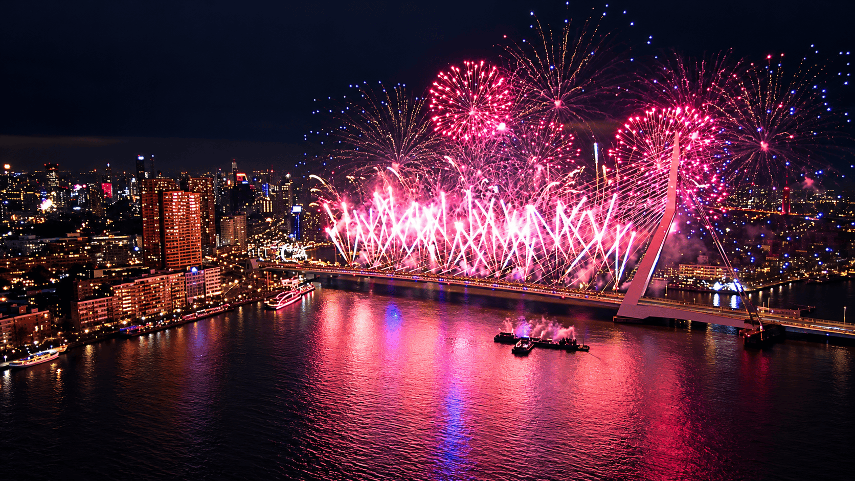 Rotterdam New Year's Eve fireworks 2026: Erasmus Bridge show returns Rotterdam New Year’s Eve fireworks and light show